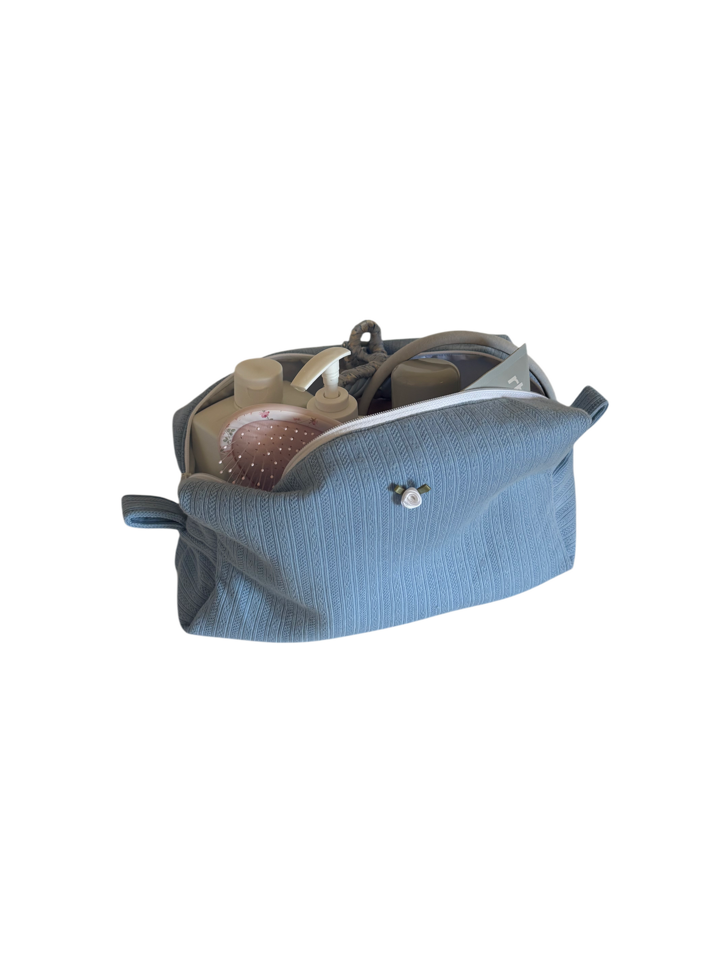 Soft Blue Rosettes Toiletry Bag